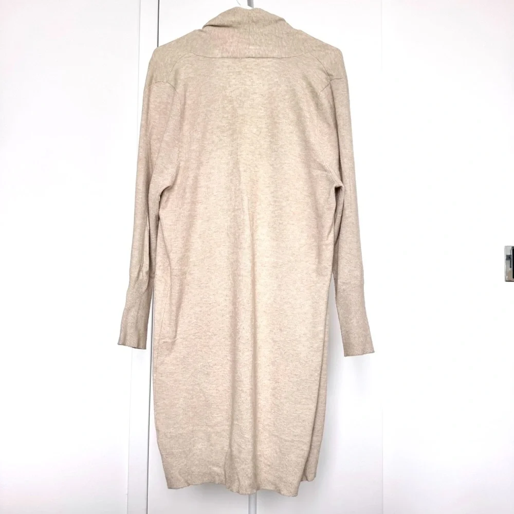 Leith Beige Open Front Long Cardigan Winter Fall Cozy Neutral boho loungewear XS